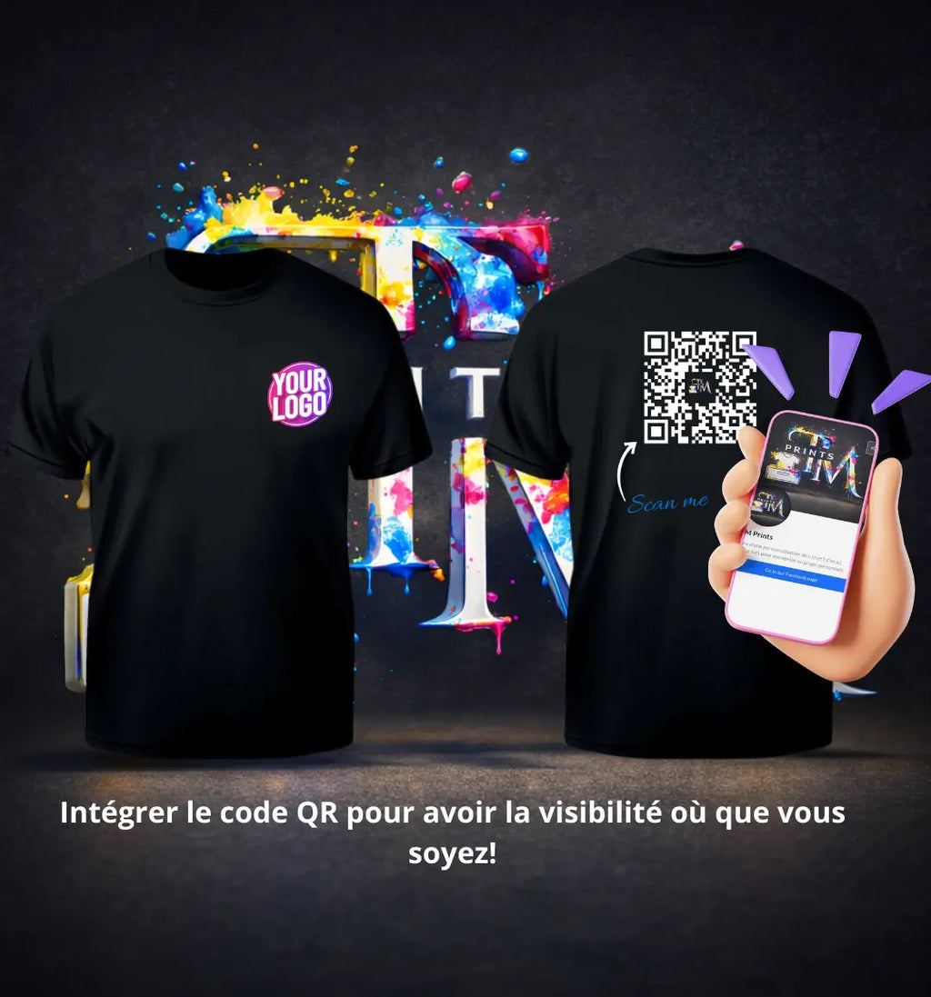 T-shirt Promotionnel avec code Qr T.M Prints